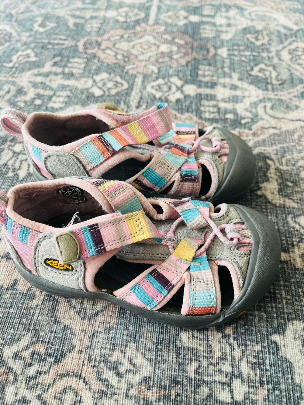 Keen Kids Pink Multicolor Striped Closed-Toe Sandals